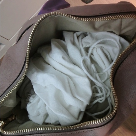 Auth 100% Chloe Rose Sand Leather Large Paraty - Picture 5 of 8